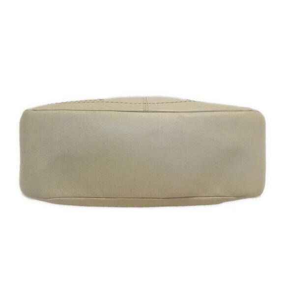 BALLY - Beige Red Leather Canvas Handbag - Picture 4 of 8